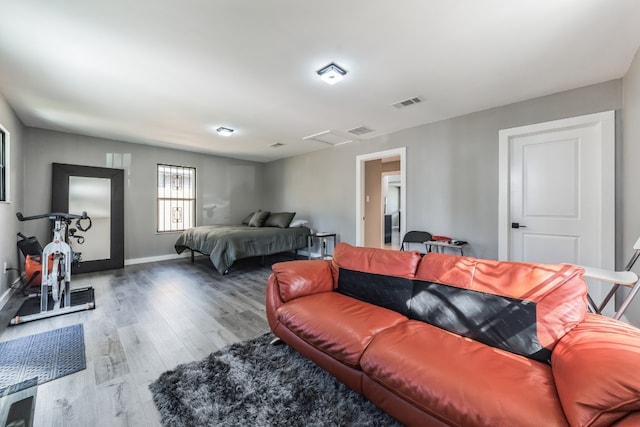 bedroom featuring hardwood / wood-style floors