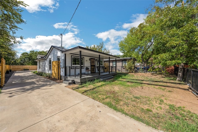 view of front of property with a porch