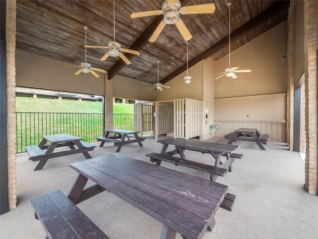 18802 Nicklaus Dr, Lago Vista, TX 78645 - view of patio / terrace with ceiling fan and outdoor dining space
