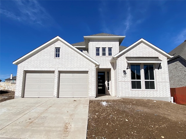 front facade with a garage