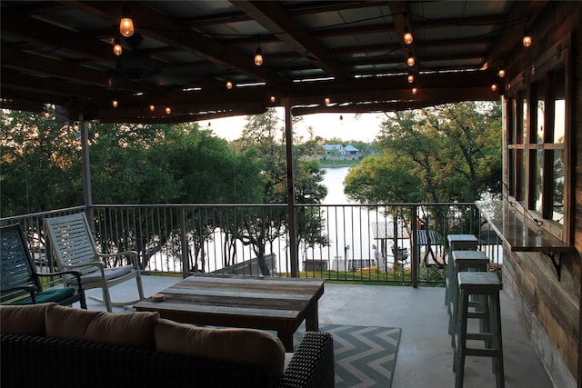 view of patio with an outdoor living space