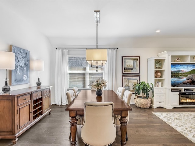 dining room featuring dark hardwood / wood-style flooring