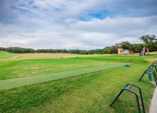 view of community with a lawn