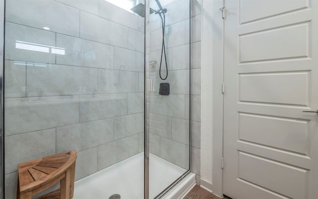 bathroom featuring an enclosed shower