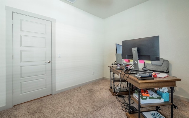 office with light colored carpet