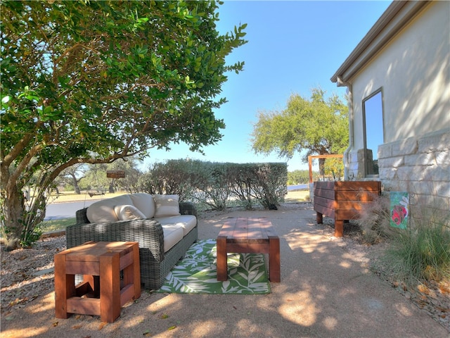 view of patio featuring outdoor lounge area