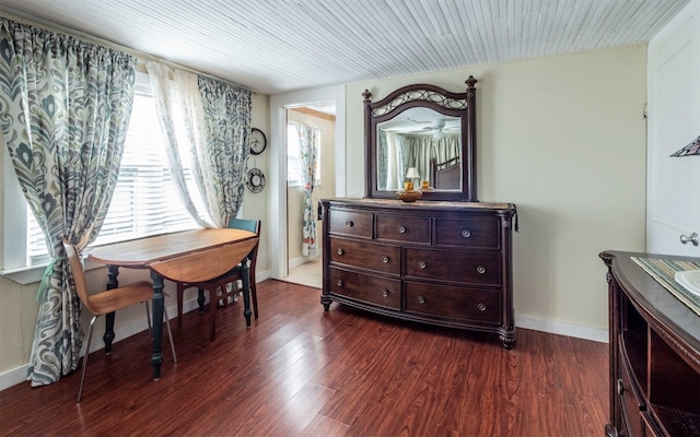 living area featuring dark hardwood / wood-style flooring