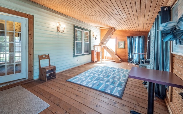 wooden terrace featuring a porch