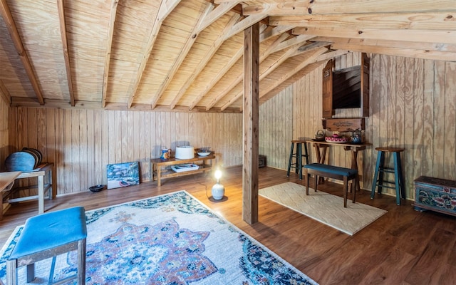 view of unfinished attic