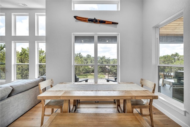 dining room featuring light hardwood / wood-style flooring