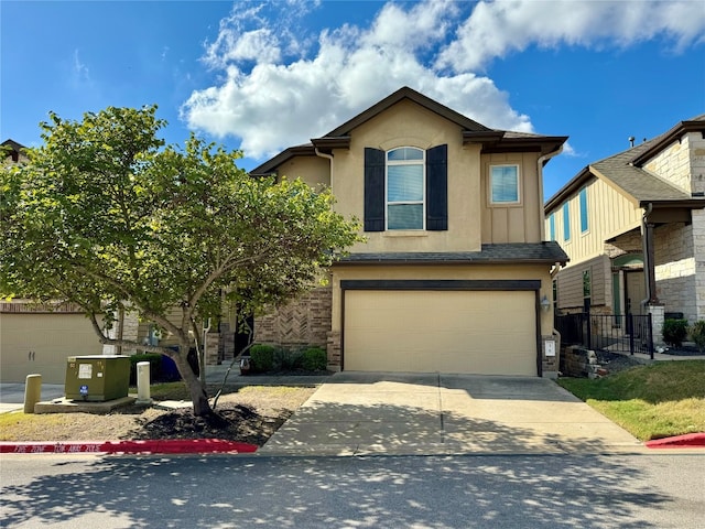 view of front of house with a garage