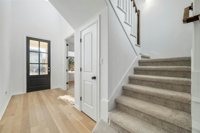 interior space with light hardwood / wood-style floors