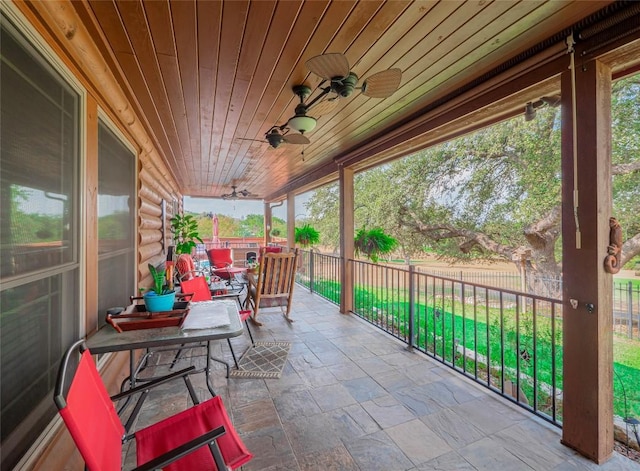 view of patio / terrace with ceiling fan