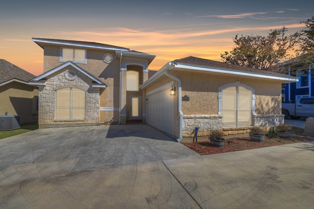 view of front facade featuring a garage