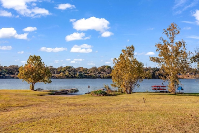 water view with a boat dock