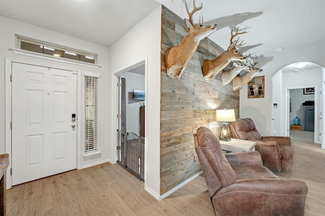 foyer featuring light hardwood / wood-style flooring