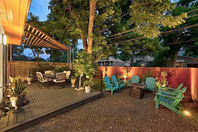 deck featuring a pergola