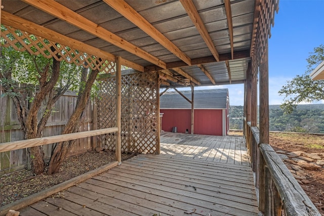 deck featuring fence