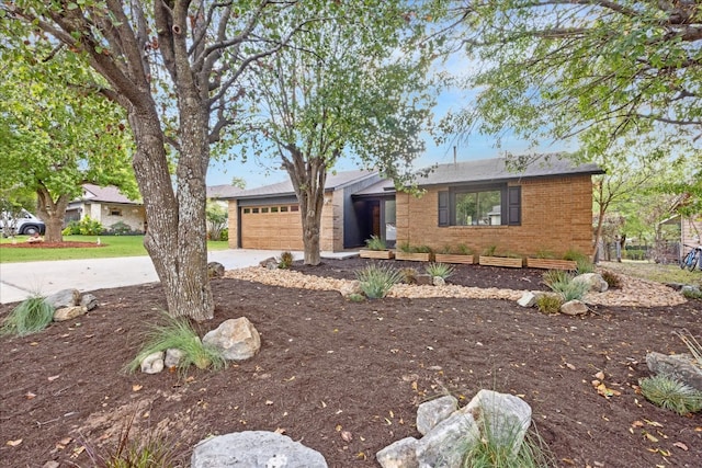 single story home with a garage