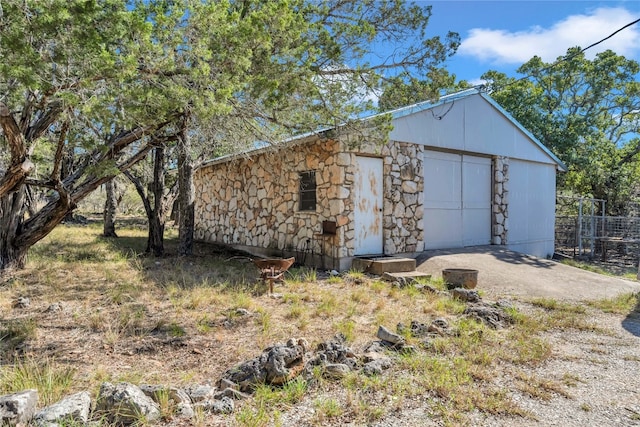 view of garage