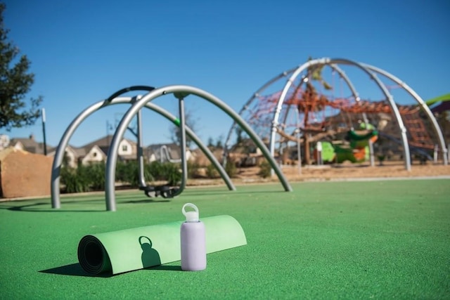 view of jungle gym with sink