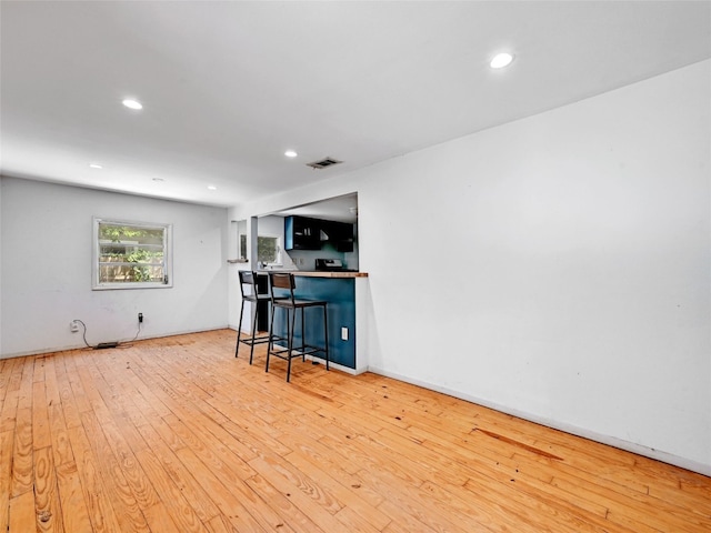 interior space with light hardwood / wood-style floors