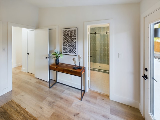 interior space featuring light wood-type flooring