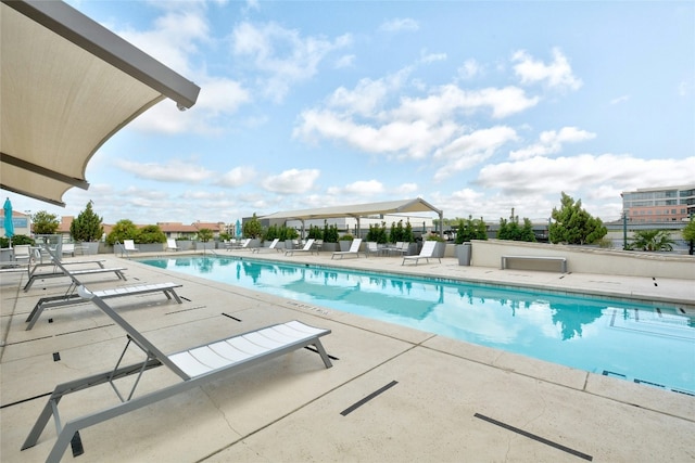 view of pool featuring a patio area