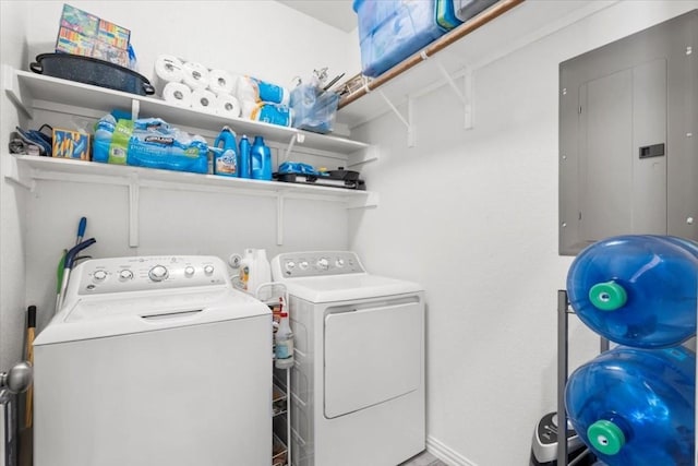 1440 Morning View Rd, Georgetown, TX 78628 - laundry area with electric panel and independent washer and dryer