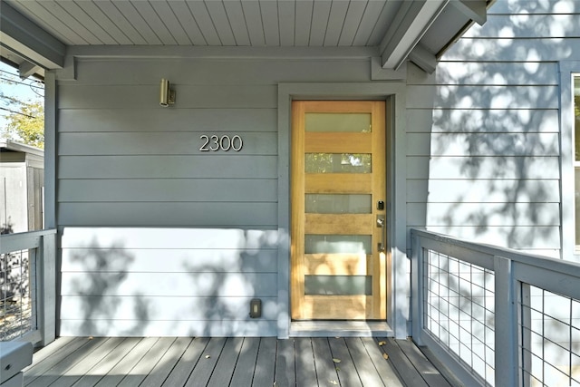 view of doorway to property