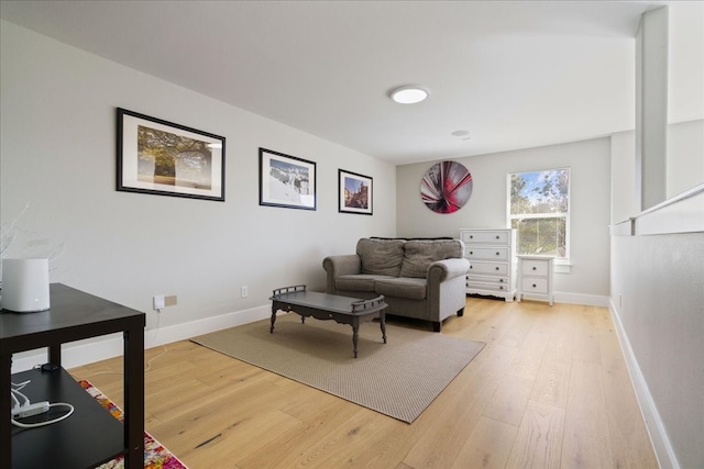 living room with hardwood / wood-style flooring