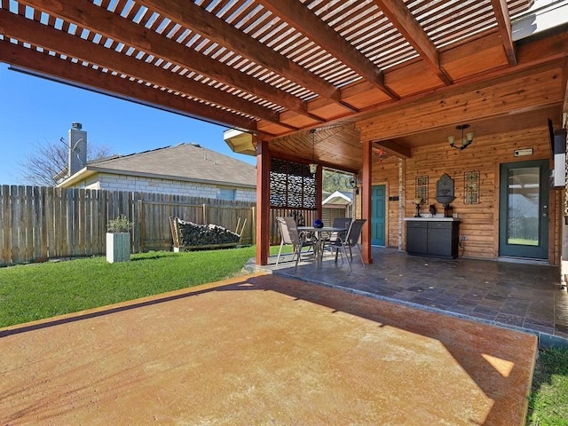 view of patio with a pergola