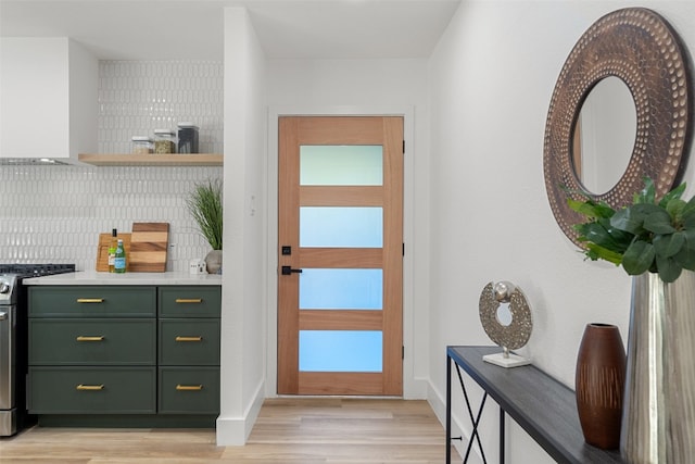 doorway featuring light hardwood / wood-style flooring