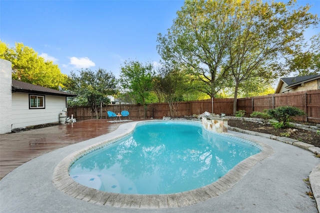 view of pool with a deck