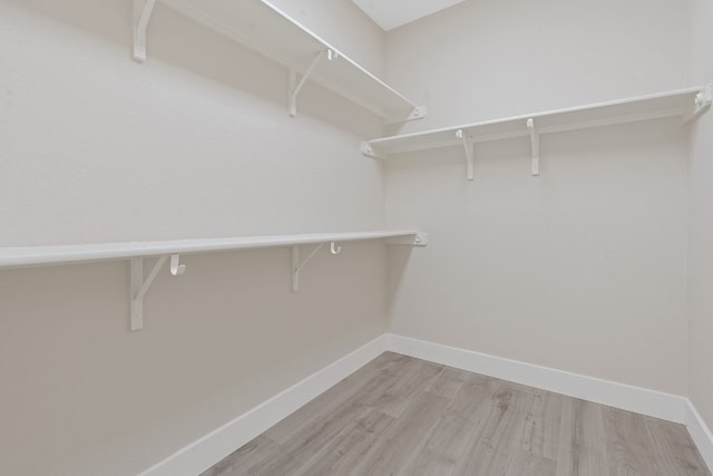 walk in closet featuring light wood-type flooring