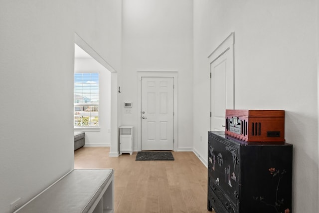 entrance foyer with light wood-type flooring