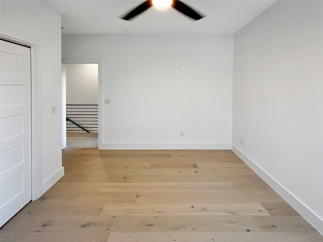 empty room featuring light wood-type flooring