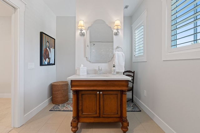 bathroom featuring vanity and tile patterned floors