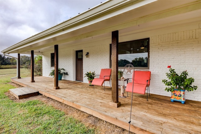 deck with a porch