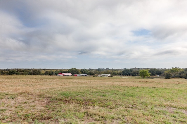 view of yard with a rural view