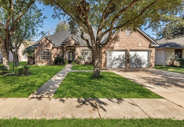 view of front of property with a front lawn