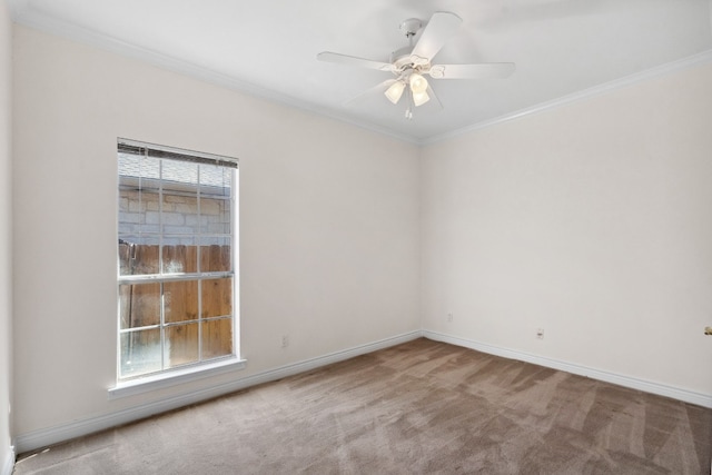 3600 Sawmill Dr, Austin, TX 78749 - unfurnished room with carpet floors, healthy amount of natural light, crown molding, and ceiling fan