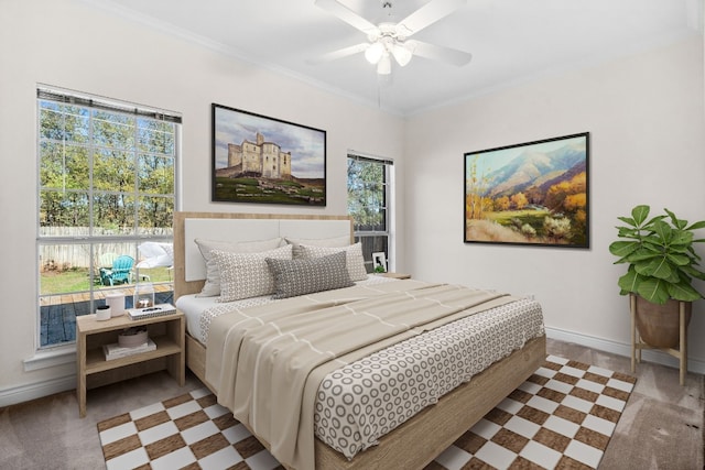 3600 Sawmill Dr, Austin, TX 78749 - bedroom with crown molding and ceiling fan
