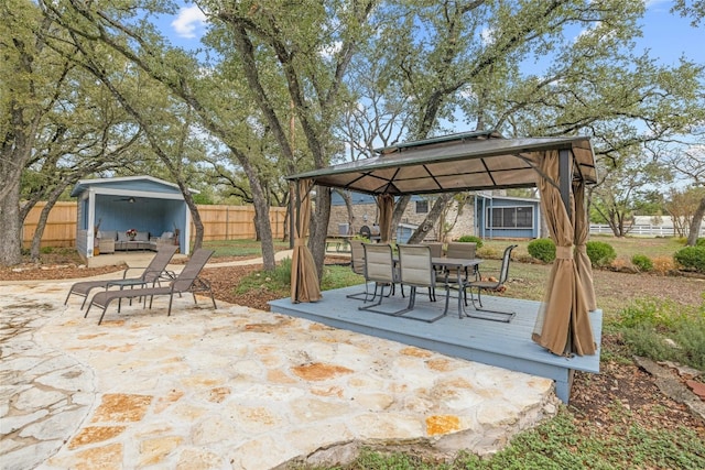 view of patio / terrace with a gazebo