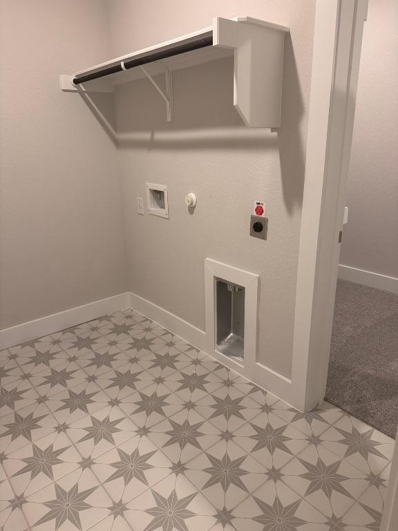 278 Smithsonian Ln, Kyle, TX 78640 - washroom featuring light floors, hookup for an electric dryer, and hookup for a washing machine