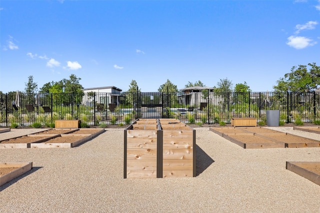 view of property's community with fence