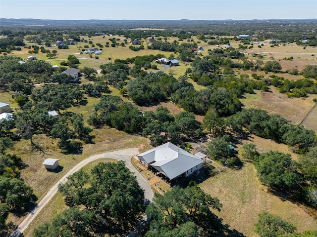 bird's eye view with a rural view