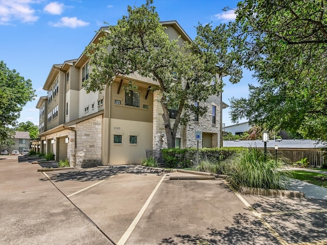 view of property featuring a garage