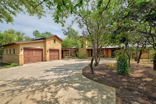 view of front of property featuring a garage