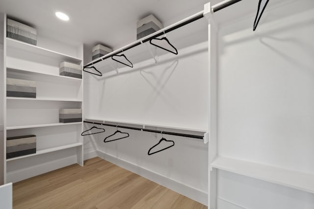 spacious closet with hardwood / wood-style floors